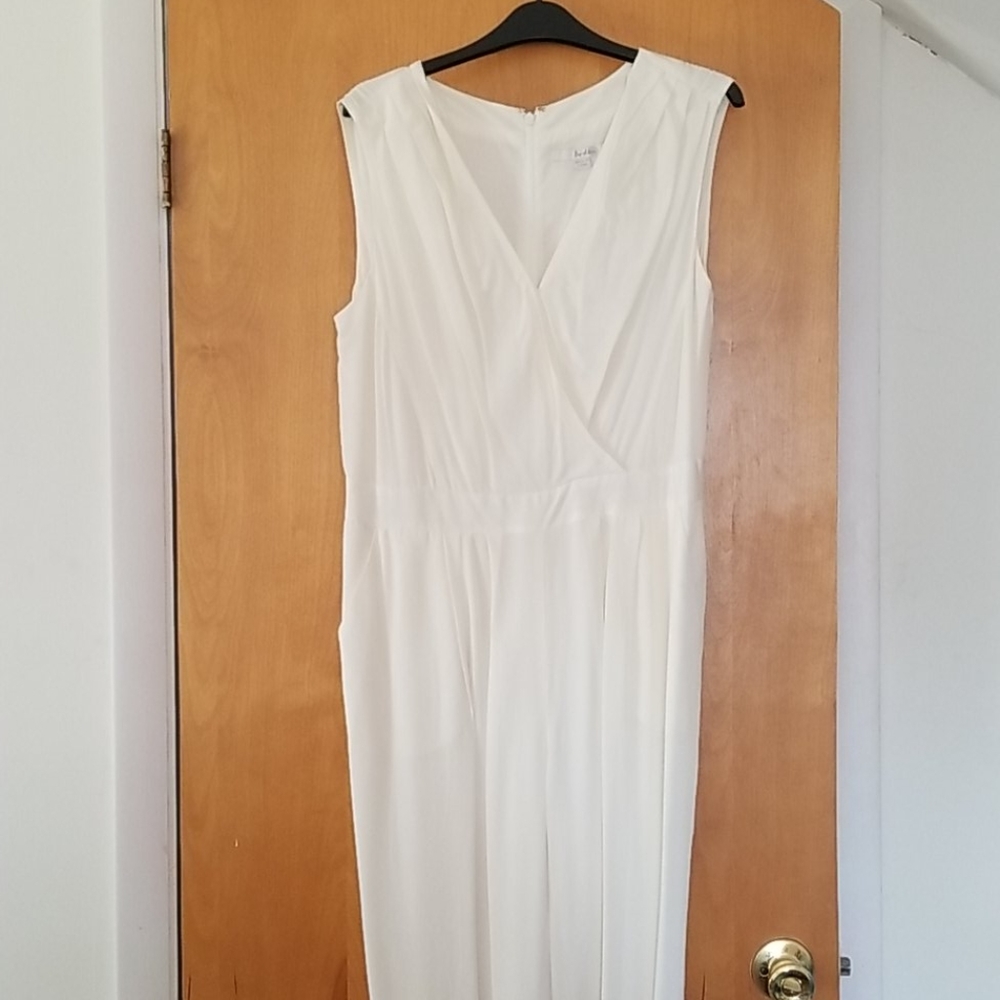Boden White Sleeveless Jumpsuit
